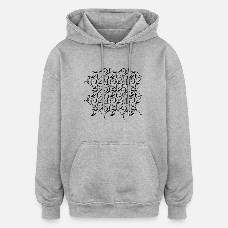 Plantas pattern - Oversized Unisex Hoodie - heather grey