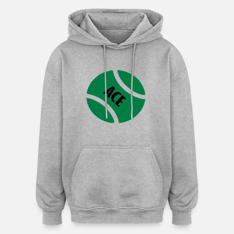 ace tb - Sweat à capuche oversize unisexe - gris chiné