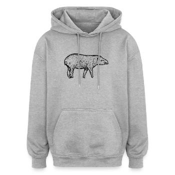 Tapire - Oversized Unisex Hoodie - Grau meliert - Vorne - Noah (186cm)