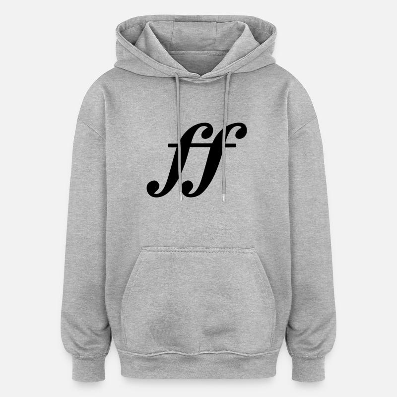fortissimo - Sweat à capuche oversize unisexe - gris chiné