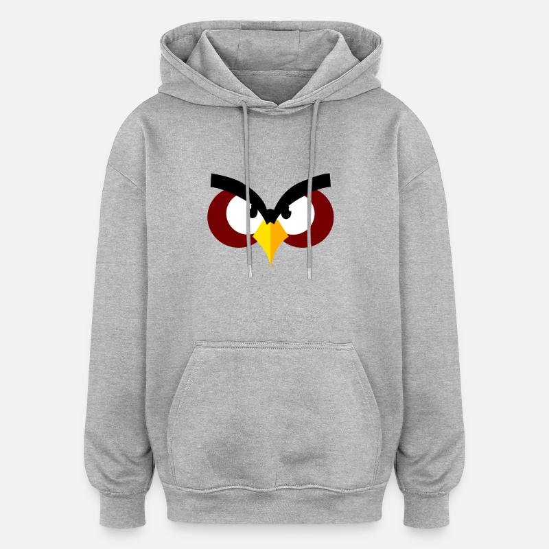 This bird is Angry ! - Sweat à capuche oversize unisexe - gris chiné
