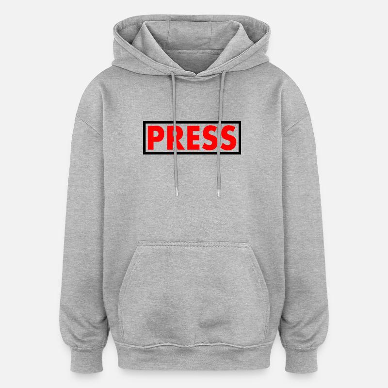 Press - Sweat à capuche oversize unisexe - gris chiné