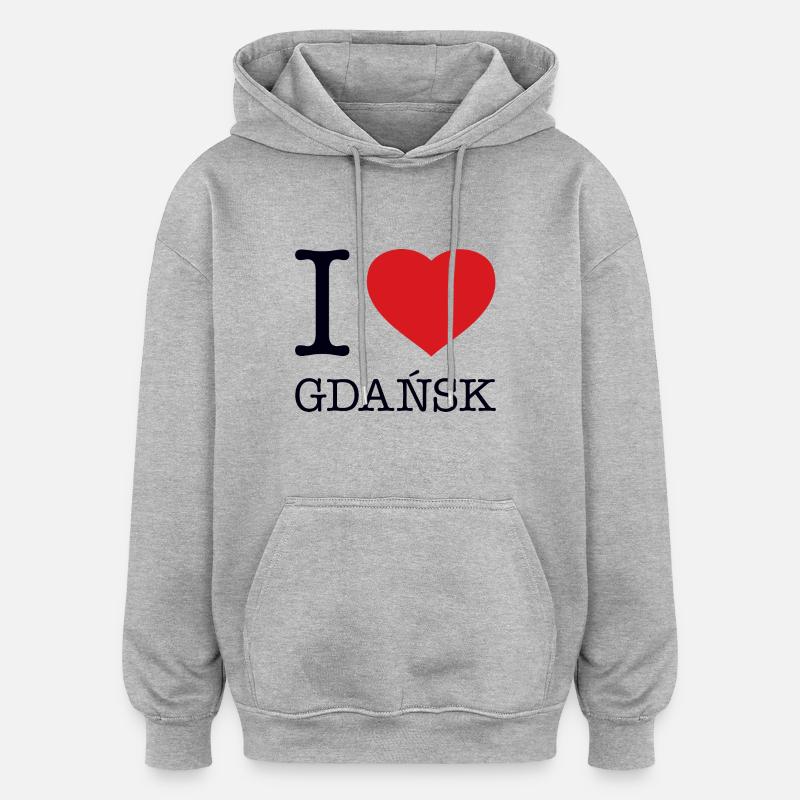 J’ADORE GDANSK - Sweat à capuche oversize unisexe - gris chiné