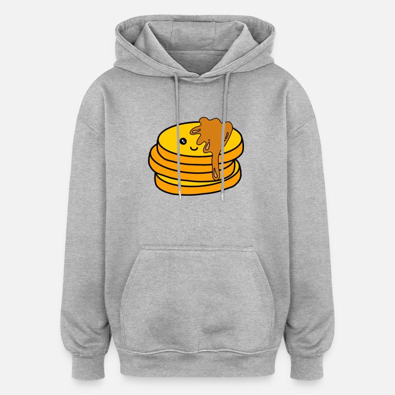 Crêpes kawaii au sirop - Sweat à capuche oversize unisexe - gris chiné