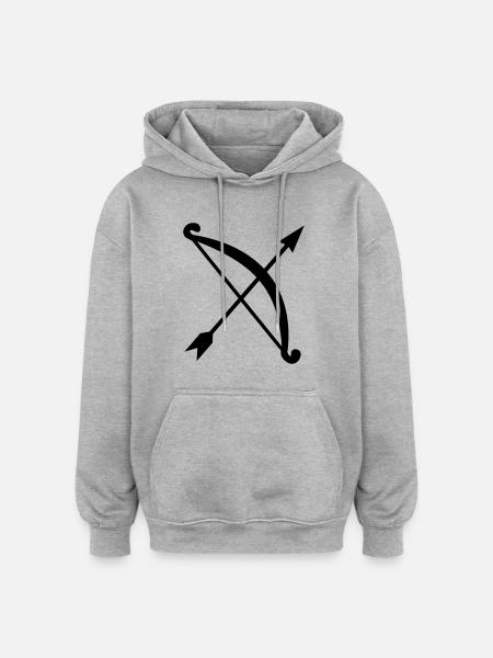 arc - flè - Sweat à capuche oversize unisexe - gris chiné