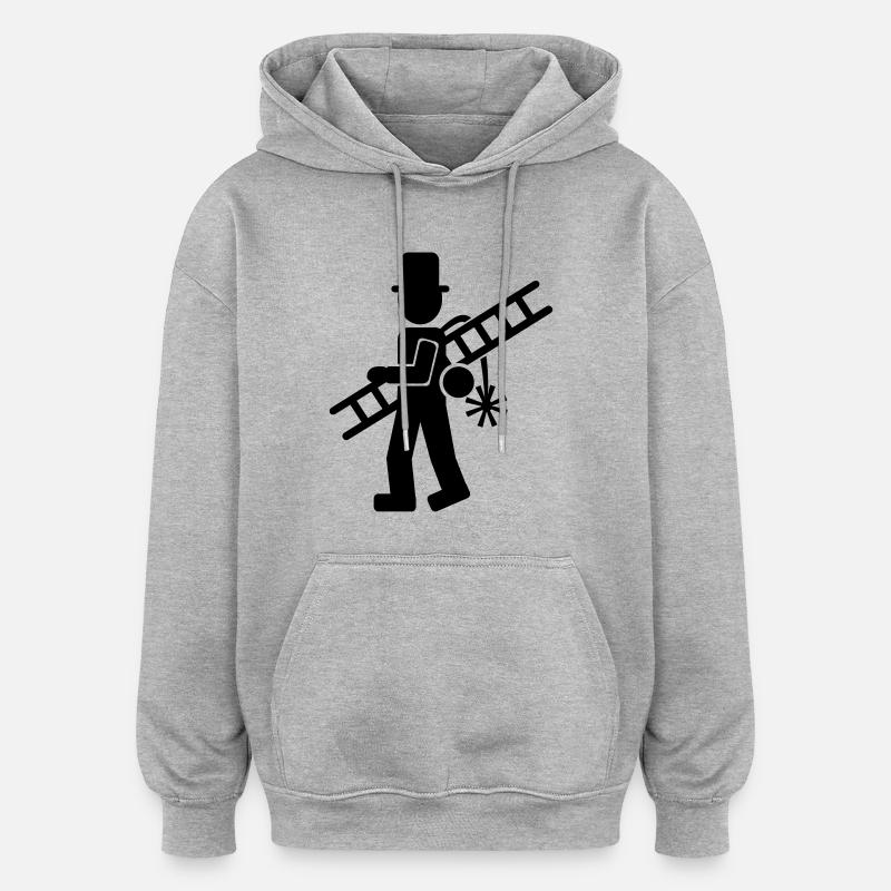 Ramoneur - Sweat à capuche oversize unisexe - gris chiné