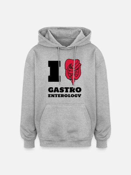 I love gastroenterology - Oversized Unisex Hoodie - Grau meliert
