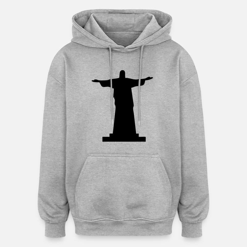 christ redeemer - Oversized Unisex Hoodie - Grau meliert