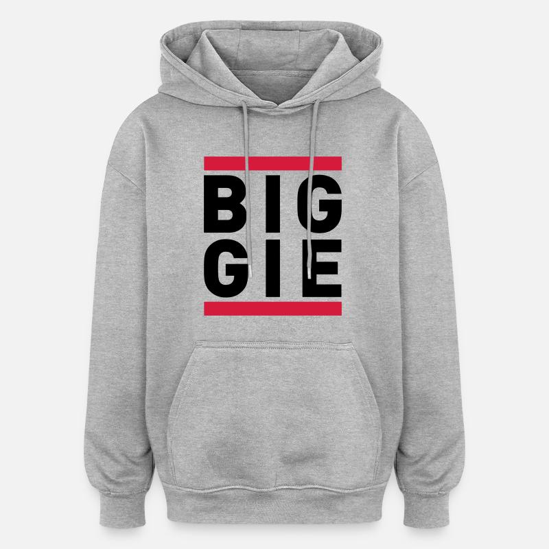 BIGGIE - Felpa con cappuccio unisex oversize - grigio melange