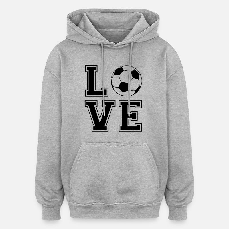 love foot - Sweat à capuche oversize unisexe - gris chiné