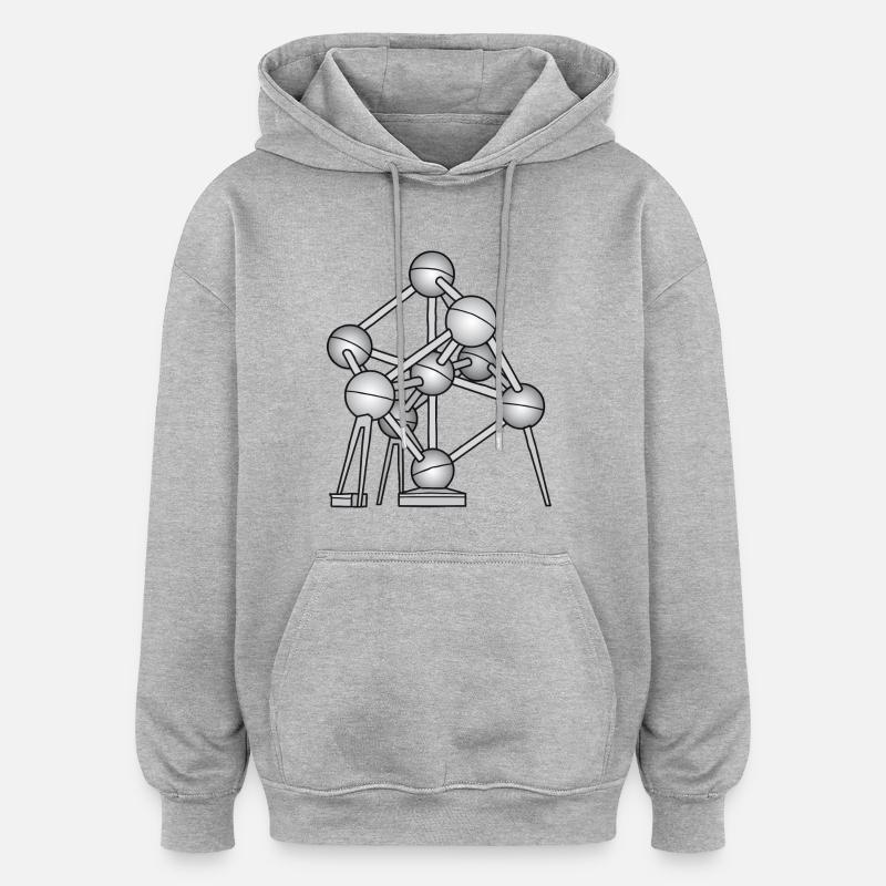 Atomium Brüssel - Oversized Unisex Hoodie - Grau meliert