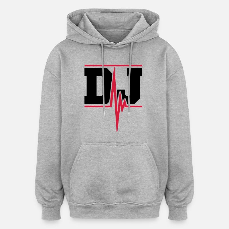 DJ Music Pulse - Sweat à capuche oversize unisexe - gris chiné