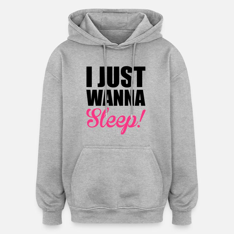 Sleep - Sweat à capuche oversize unisexe - gris chiné