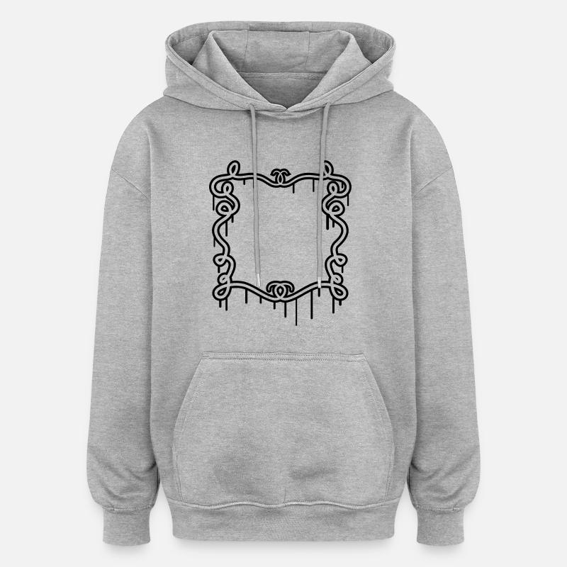 Cadre de graffitis artistiques - Sweat à capuche oversize unisexe - gris chiné