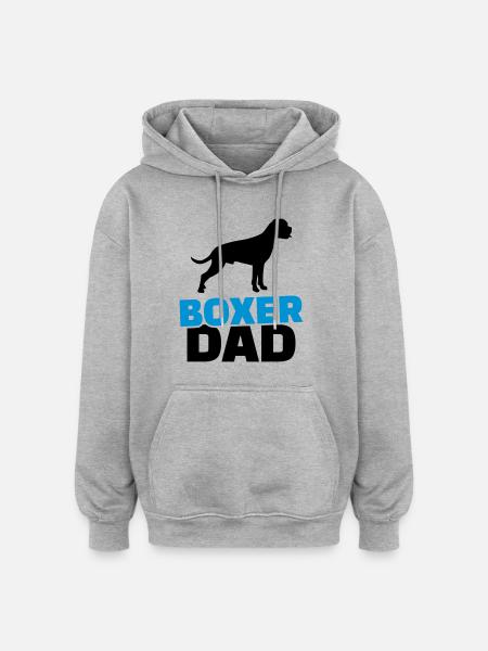 Boxer - Oversized Unisex Hoodie - Grau meliert