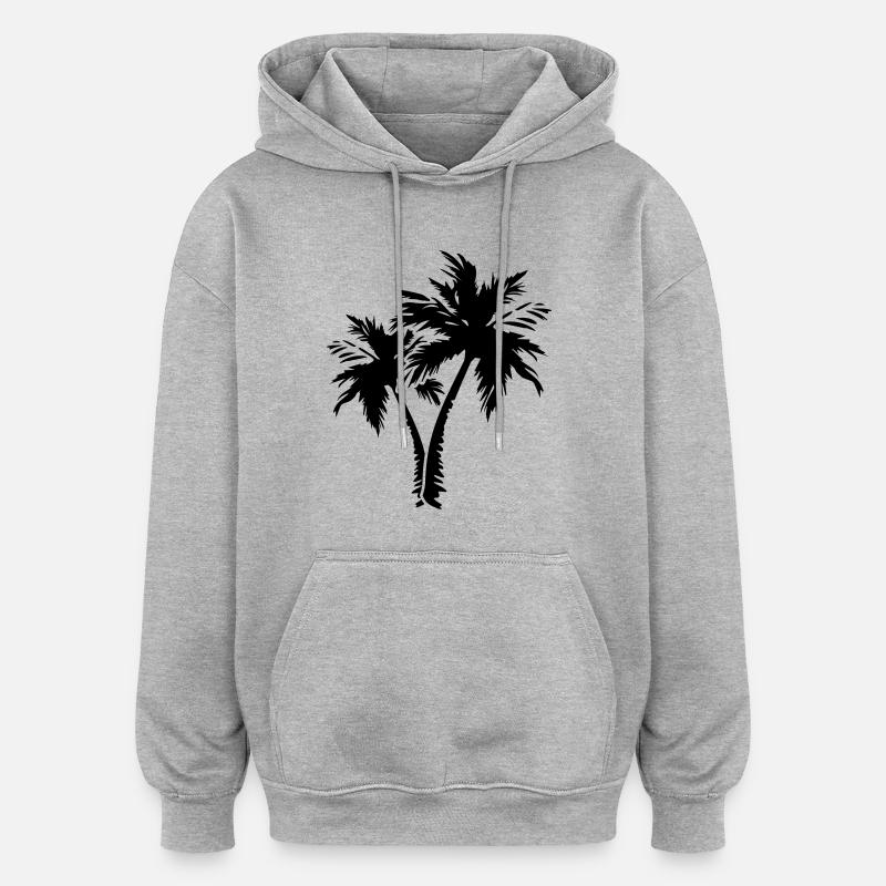 palm trees design - Oversized Unisex Hoodie - Grau meliert