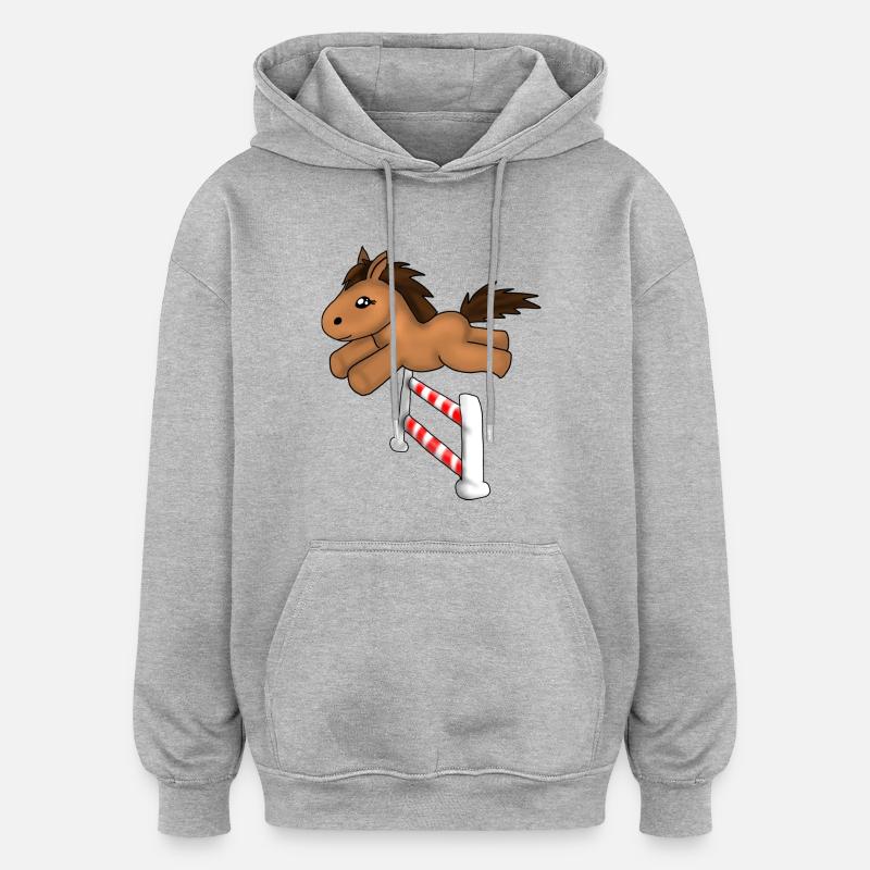 L’équitation de l’équitation - Sweat à capuche oversize unisexe - gris chiné