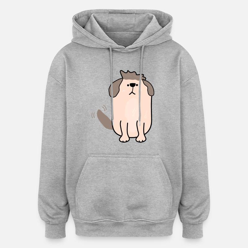 Charmant chiot de compagnie - Sweat à capuche oversize unisexe - gris chiné
