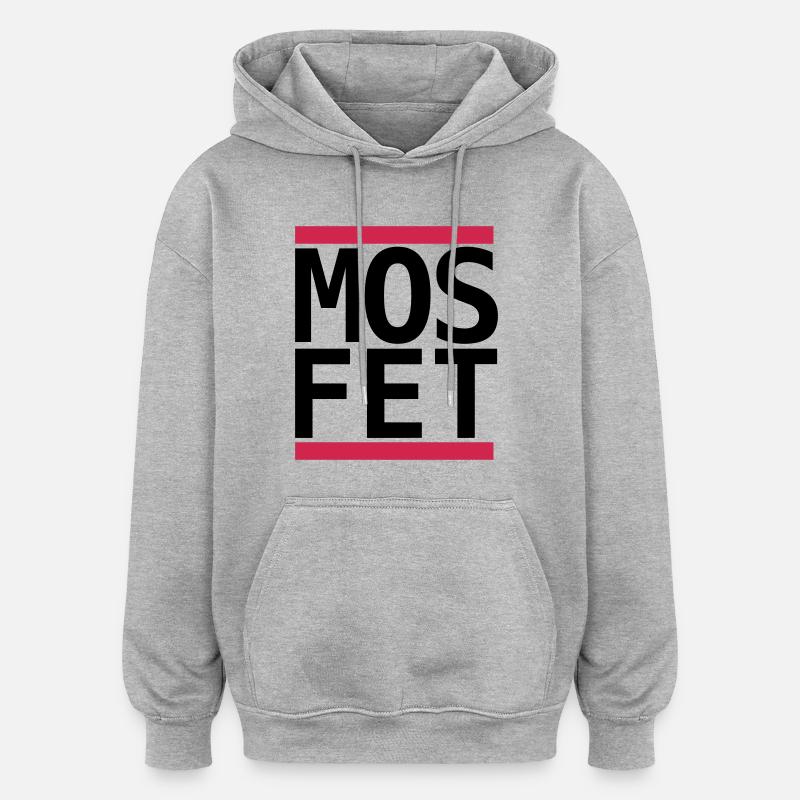 Mosfet Electronics Fans Run Design - Sweat à capuche oversize unisexe - gris chiné