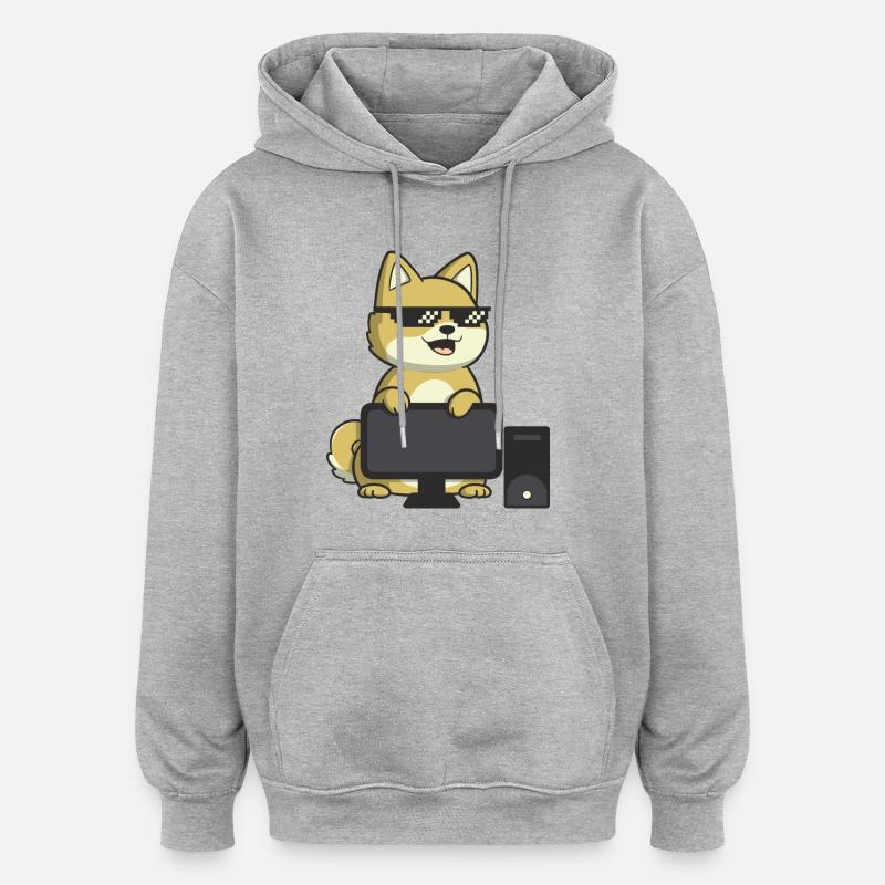 Magic Degen - Computer - Oversized Unisex Hoodie - heather grey