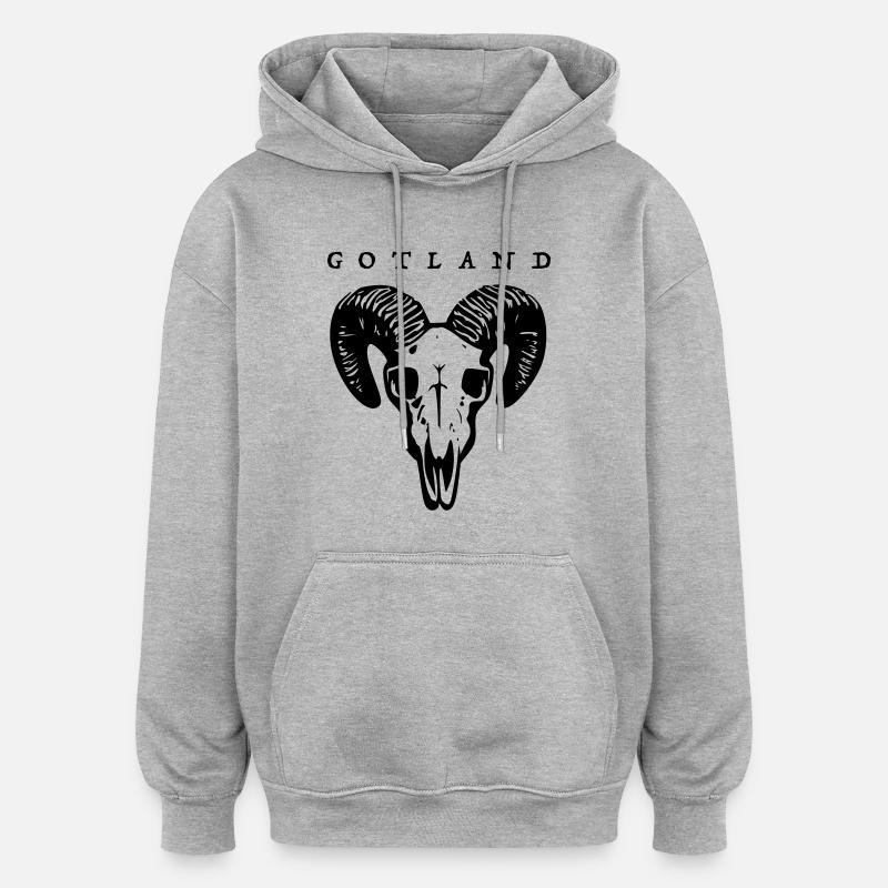 Gotland - Sweat à capuche oversize unisexe - gris chiné