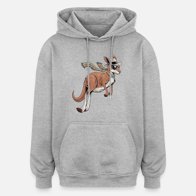 Kangourou élégant - Sweat à capuche oversize unisexe - gris chiné