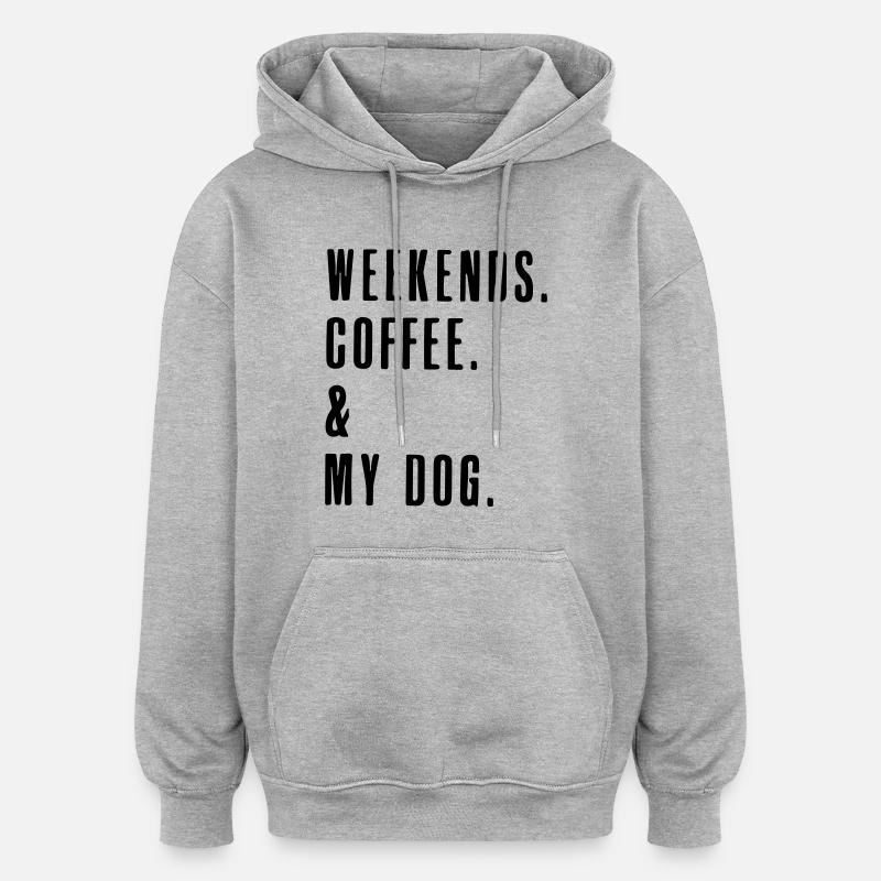 café du week-end - Sweat à capuche oversize unisexe - gris chiné