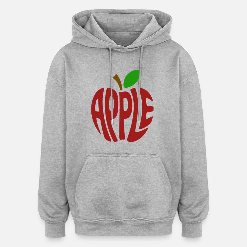 Pomme - Logo Cool Fruit - Sweat à capuche oversize unisexe - gris chiné