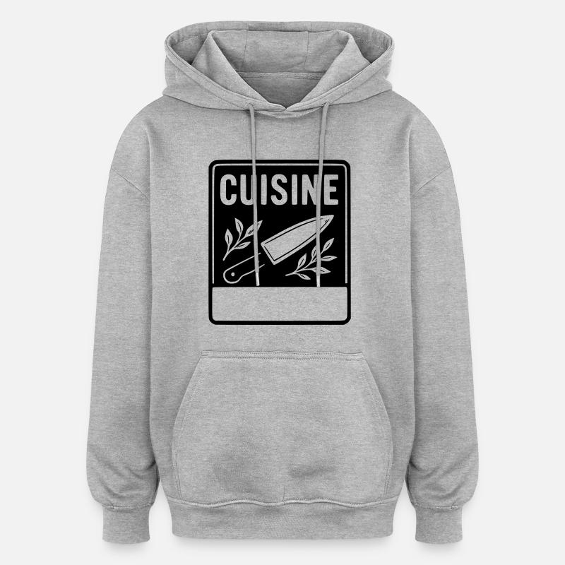 Kitchen -LAST NAME FIRST NAME - Oversized Unisex Hoodie - heather grey
