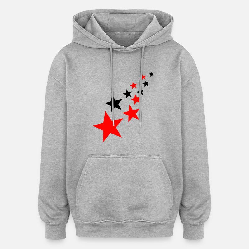 étoiles - Sweat à capuche oversize unisexe - gris chiné