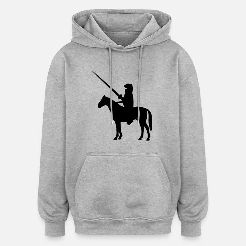 chevalier - Sweat à capuche oversize unisexe - gris chiné