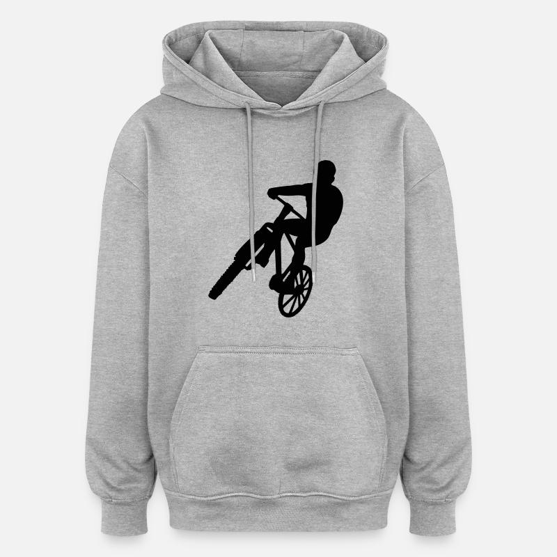 Biker - Sweat à capuche oversize unisexe - gris chiné