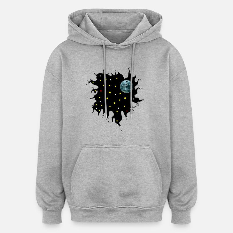 Galaxey - Sweat à capuche oversize unisexe - gris chiné