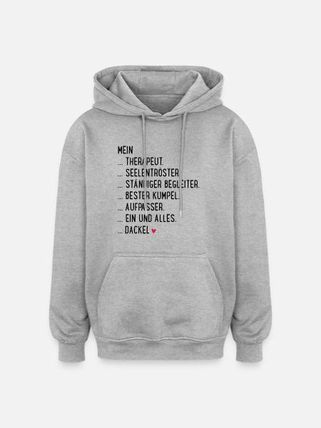 Dackel - Oversized Unisex Hoodie - Grau meliert