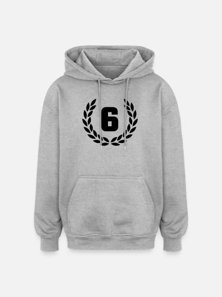 Jubiläum 6 - Oversized Unisex Hoodie - Grau meliert