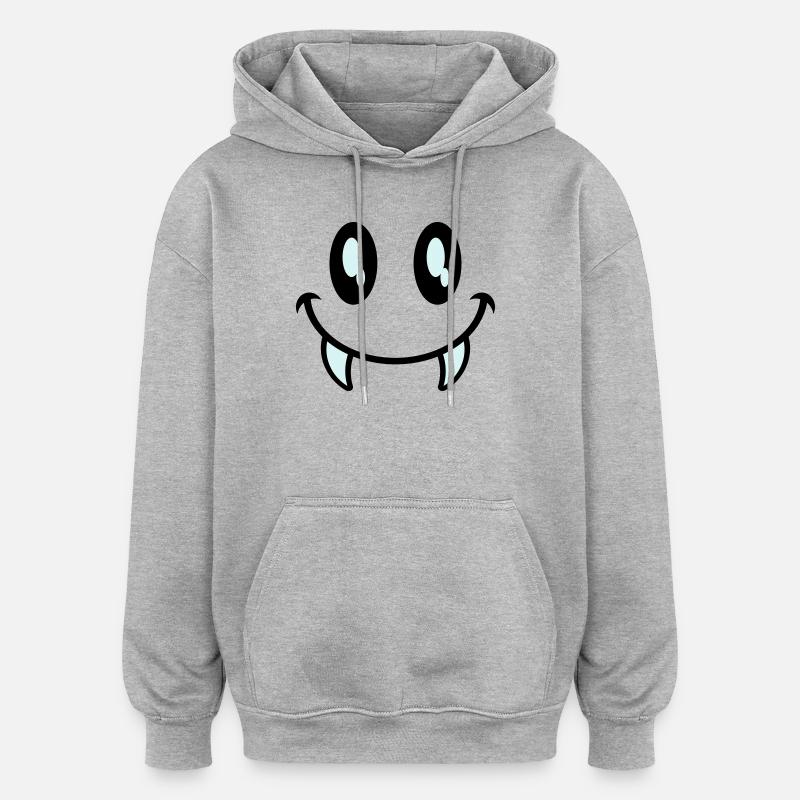 kleines monster smiley - Oversized Unisex Hoodie - Grau meliert
