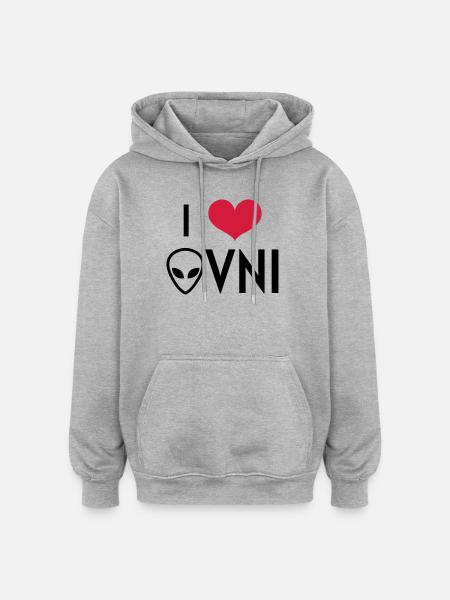 OVNI - UFO - Alien - Espace - Extraterrestre - Oversized Unisex Hoodie - heather grey