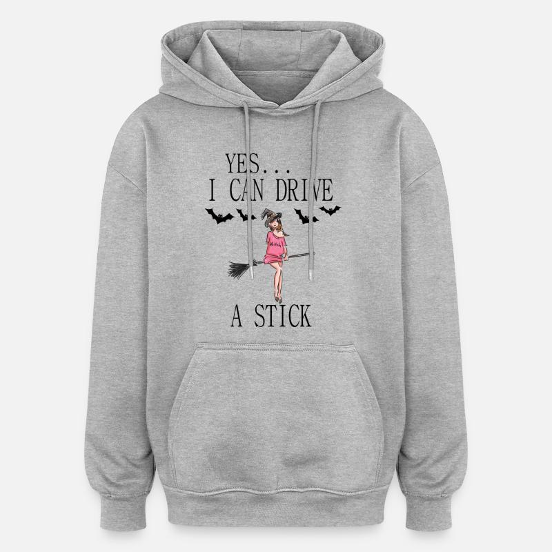 Sorcière avec un bessa - Sweat à capuche oversize unisexe - gris chiné