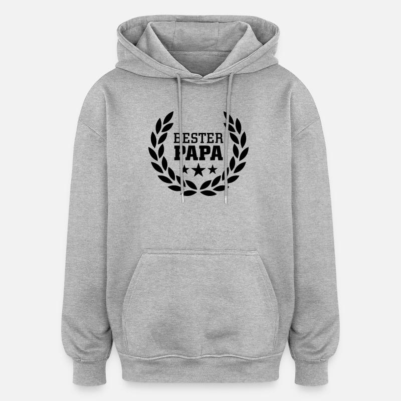 Bester Papa - Oversized Unisex Hoodie - Grau meliert