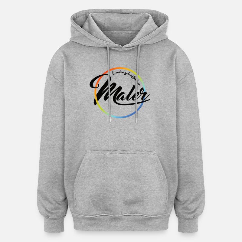 Leidenschaftlicher Maler - Oversized Unisex Hoodie - Grau meliert