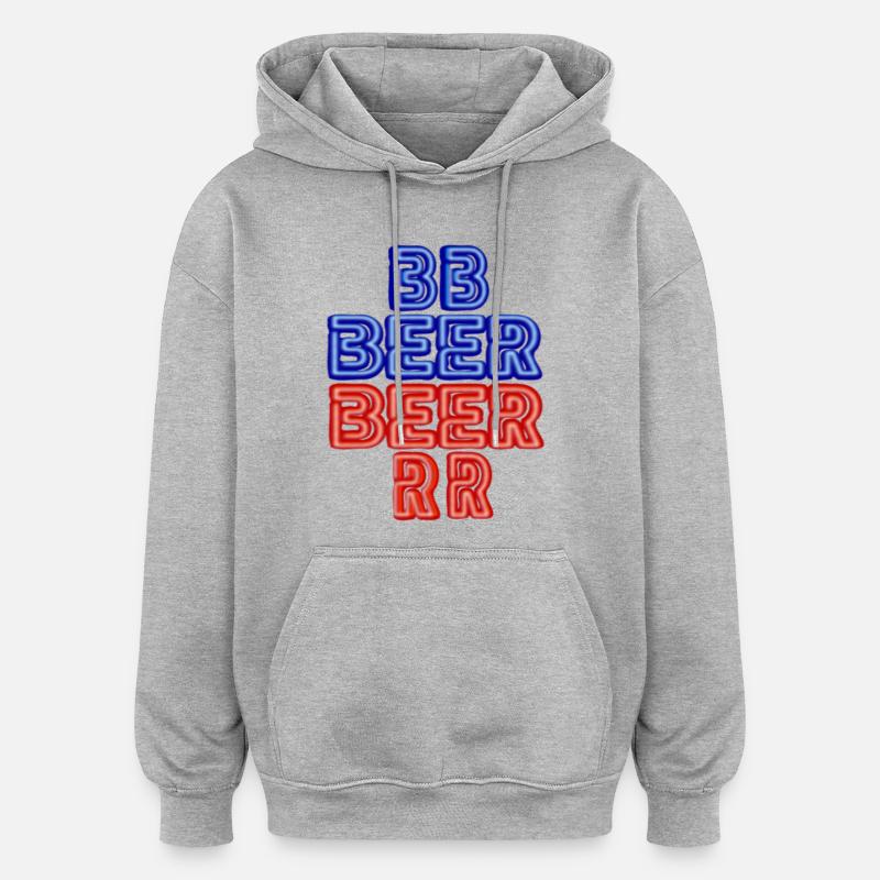 BIER - Oversized Unisex Hoodie - Grau meliert
