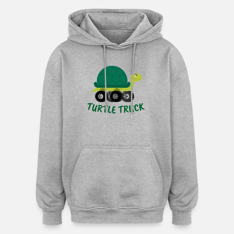 turtle, turtle, turtle truck - Oversized Unisex Hoodie - heather grey