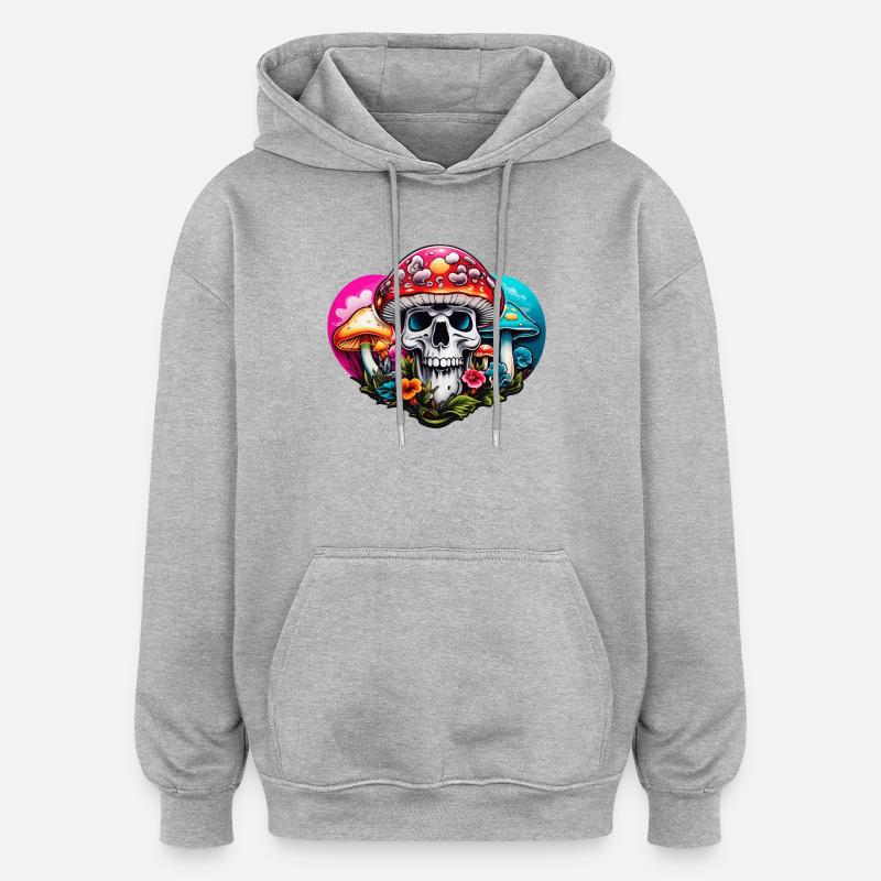 Skull Toadstool - Oversized Unisex Hoodie - heather grey