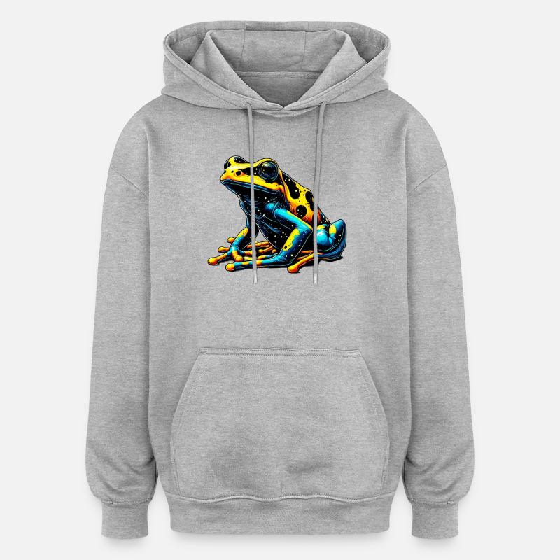 Frosch - Oversized Unisex Hoodie - Grau meliert