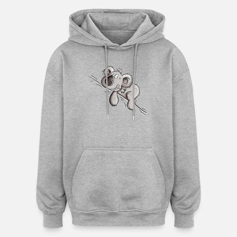 Drolliger Koala Bär - Oversized Unisex Hoodie - Grau meliert