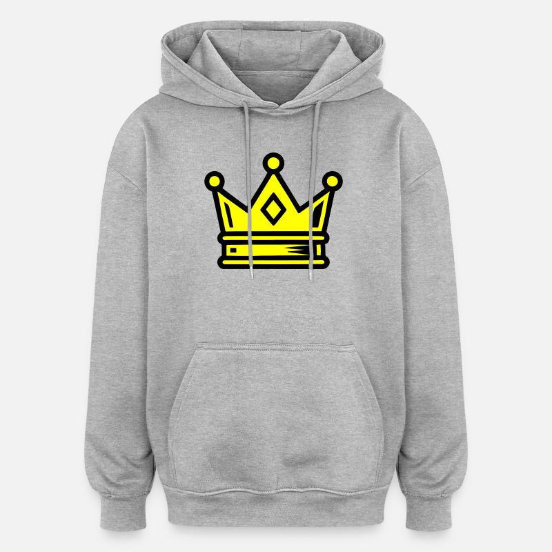 Symbole de la couronne - Sweat à capuche oversize unisexe - gris chiné