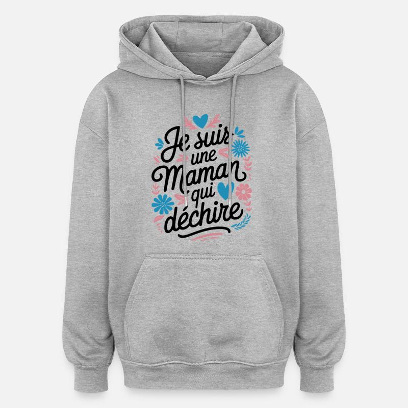 Ich bin eine Killer-Mutter - Oversized Unisex Hoodie - Grau meliert