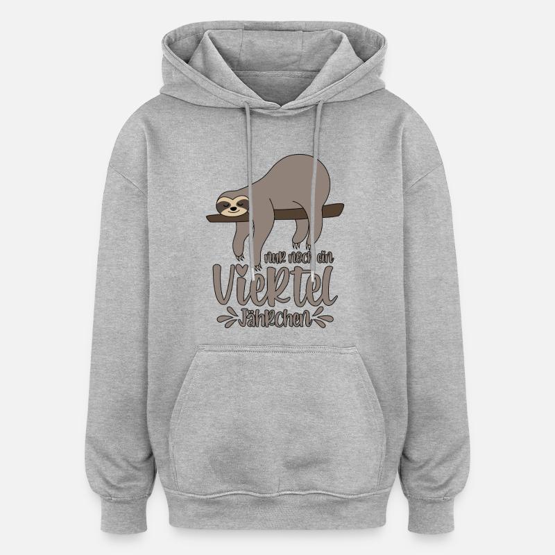 Sloth Sleepyhead Plus qu’un quart d’année - Sweat à capuche oversize unisexe - gris chiné