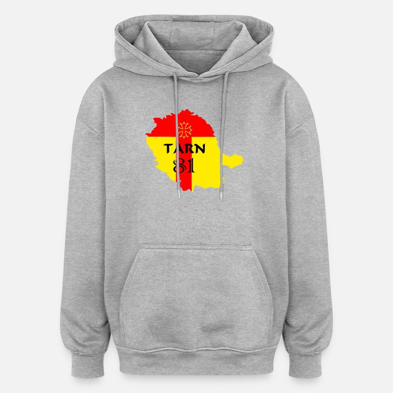 Tarn 81 - Sweat à capuche oversize unisexe - gris chiné