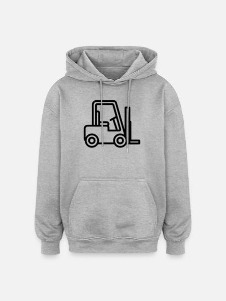 Gabelstapler - Oversized Unisex Hoodie - Grau meliert